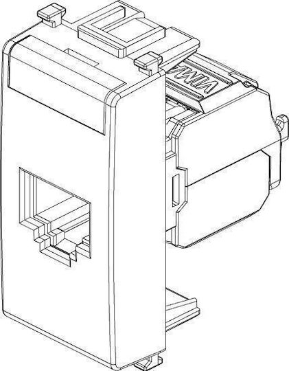 Vimar Net Safe Μονή Πρίζα Δικτύου RJ45 χωρίς Πλαίσιο Τύπου Cat6 σε Λευκό Χρώμα 14339.13