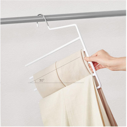 Songmics Wardrobe Hanger for Pants Metallic White CRI034W02 4pcs