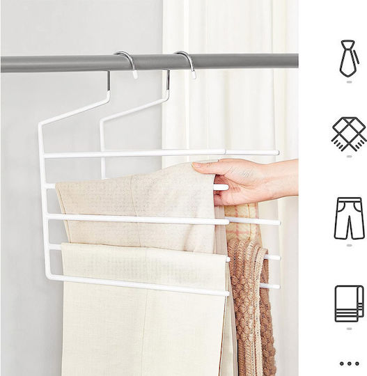 Songmics Wardrobe Hanger for Pants Metallic White CRI034W02 4pcs