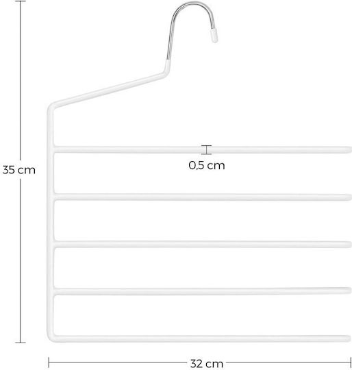 Songmics Wardrobe Hanger for Pants Metallic White CRI034W02 4pcs