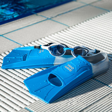 Mad Wave Labeți De piscină Trainning Fins Scurți Albastru