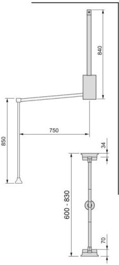 Emuca Schranklift aus Metall Braun 223-9283813### 1Stück