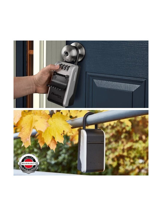 Master Lock 5480EURD Combination Key Holder with Horseshoe Metallic and Combination Dial 7.6x4.3x19.6cm
