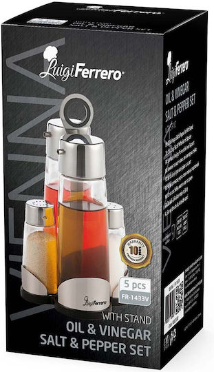 Luigi Ferrero Set de Ulei și Oțet cu Sare și Piper din Oțel Inoxidabil cu Flux 60ml
