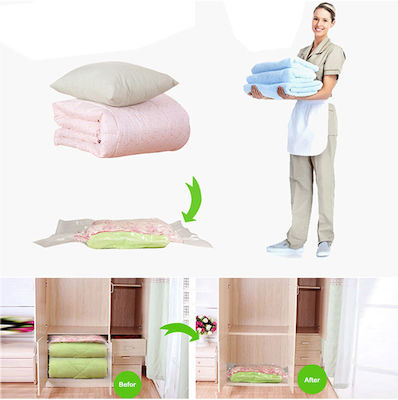 Plastic Storage Bag For Clothes Airtight and with Vacuum in White Color 130x80cm 1pcs