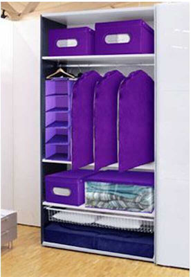 Ordinett Plastic Storage Box For Clothes in Purple Color 50x42x28cm 1pcs