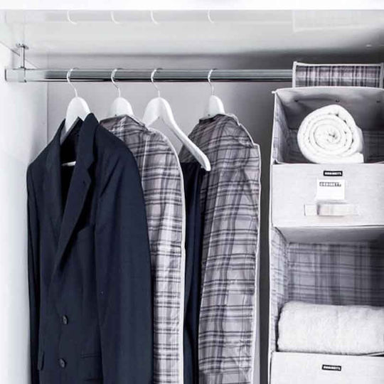 Ordinett Fabric Hanging Shelf for Clothes Suit Coat 60x60x135cm