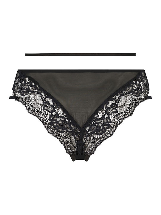 Hunkemöller Damen Brasilien mit Spitze Schwarz