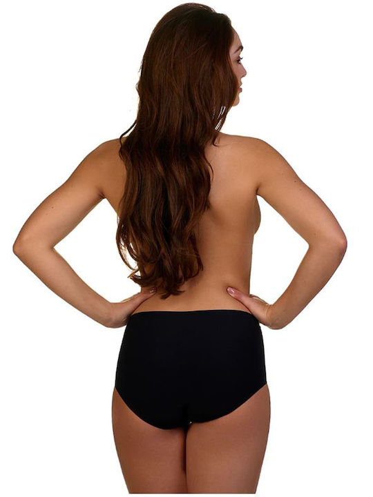 Hohe Taille Damen Slip 2Pack Nahtlos Schwarz