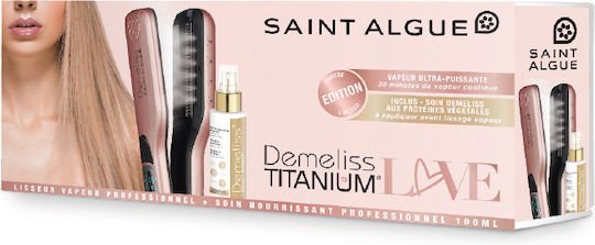Demeliss Saint Algue Titanium Love 3927 Πρέσα Μαλλιών με Ατμό 85W Set