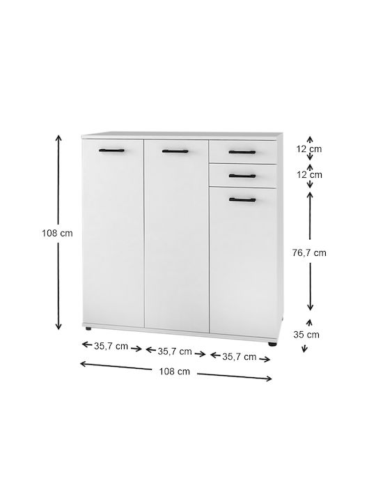 Polly Wooden Shoe Organizer White 108x35x108cm