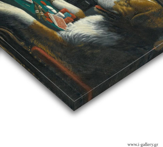 I-gallery Poker Game Coolidge Πίνακας σε Καμβά 70x50cm