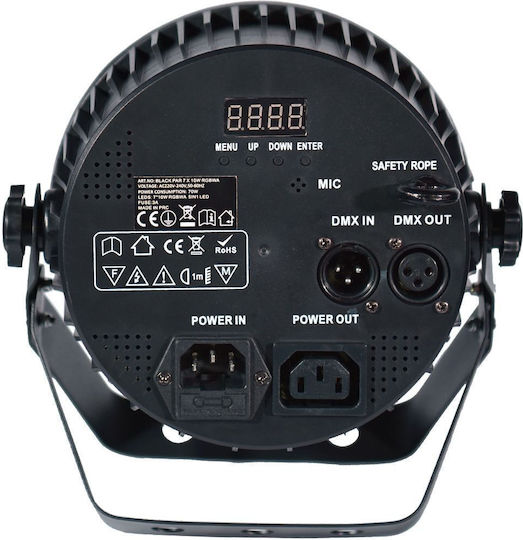 Light4me Φωτορυθμικό Spot LED PAR DMX Black RGBWA