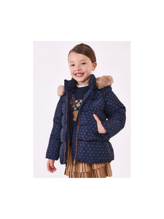 Mayoral Girls Casual Jacket Navy Blue with Ηood