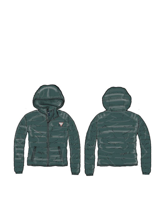 Kids' Casual Jacket Short with Hood Green