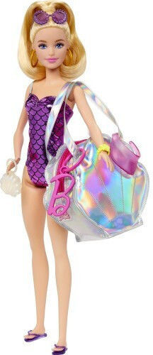 Barbie Deluxe Bag with Swimsuit and themed Accessories Doll Clothes for 3++ Years
