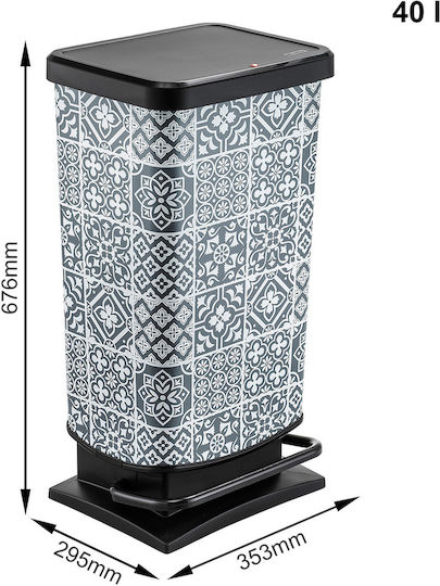 Dimitracas Paso Κάδος Απορριμμάτων Πλαστικός με Πεντάλ Tiles 40lt