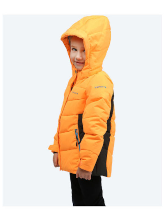 Kids' Quilted Jacket Short with Hood Orange