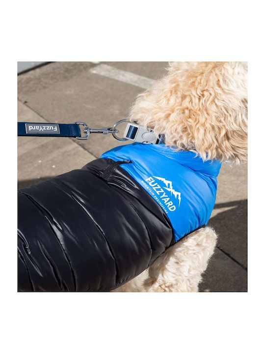 Fuzzyard East Harlem Blue Waterproof / Windproof Dog Coat Small with 36cm Back Length
