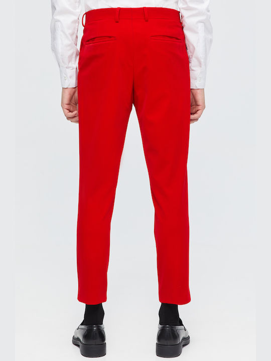 Aristoteli Bitsiani Men's Trousers Chino in Relaxed Fit Red