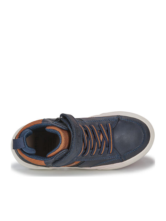 Weemble Παιδικά Sneakers High Ανατομικά με Σκρατς Navy Μπλε