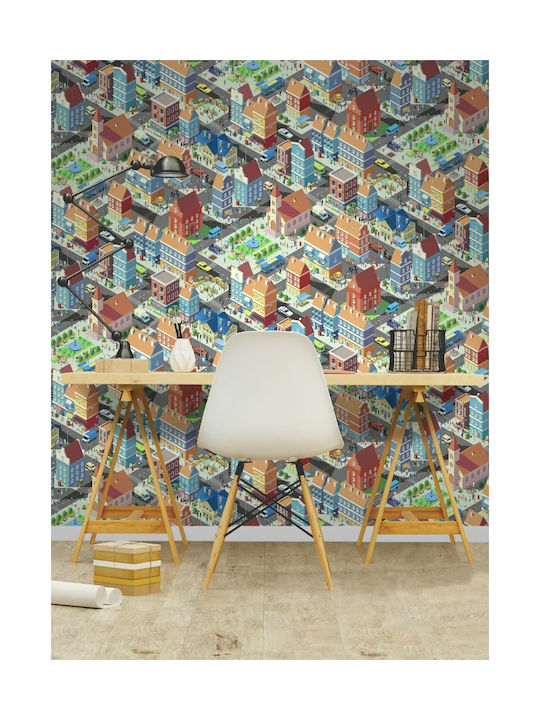 Ugepa Kids Wallpaper Vinyl Coated Citylife L53xH1000εκ.