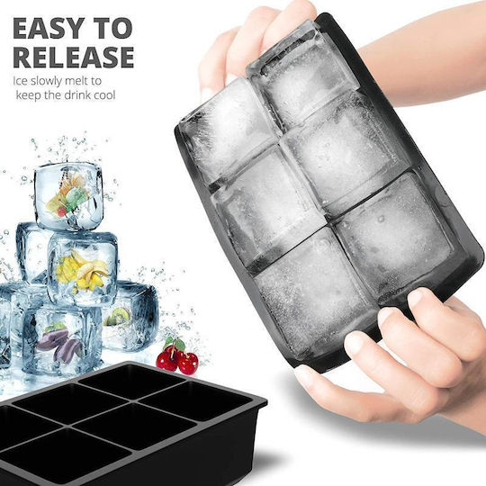 Viosarp Ice Tray Cube Silicone 6 Slots Black 5206753041030