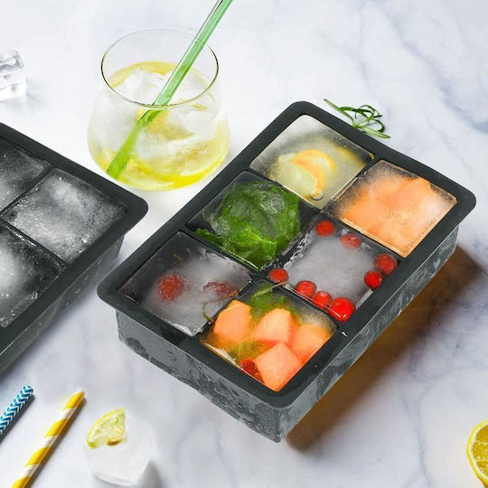 Viosarp Ice Tray Cube Silicone 6 Slots Black 5206753041030