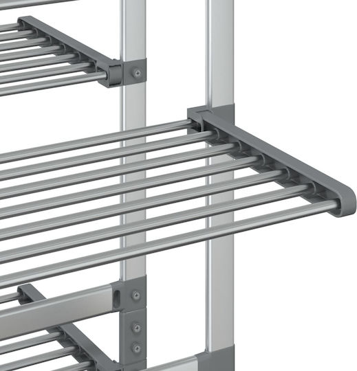 vidaXL Klappbarer Boden-Kleiderständer aus Aluminium mit Rädern mit Aufhängelänge 36m
