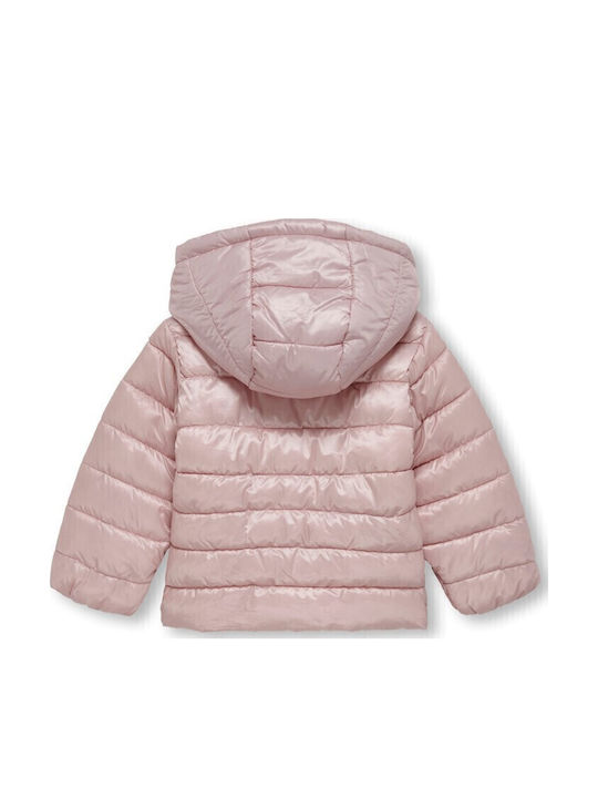 Kinder Steppjacke Kurz mit Kapuze Rosa