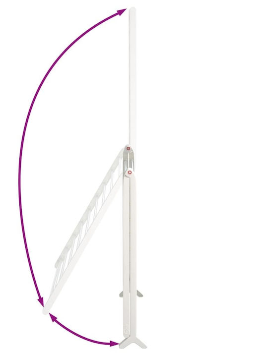 vidaXL Aluminum Folding Floor Clothes Drying Rack with Hanging Length 15.2m