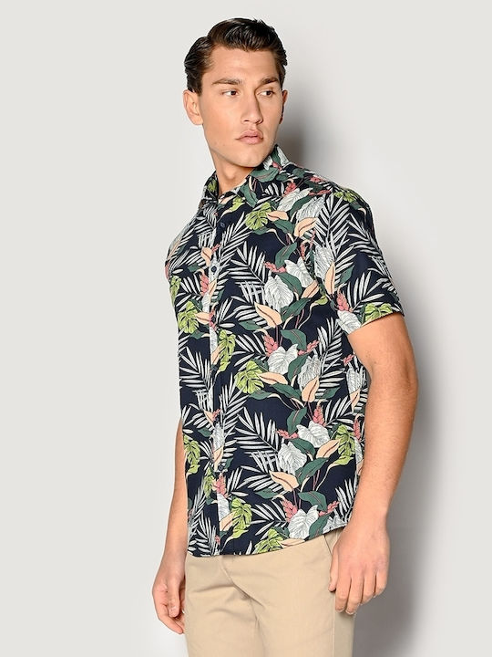 Short-sleeved Cotton Shirt Floral Multicolour