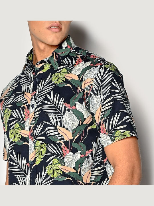 Short-sleeved Cotton Shirt Floral Multicolour