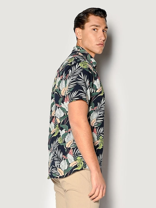Short-sleeved Cotton Shirt Floral Multicolour