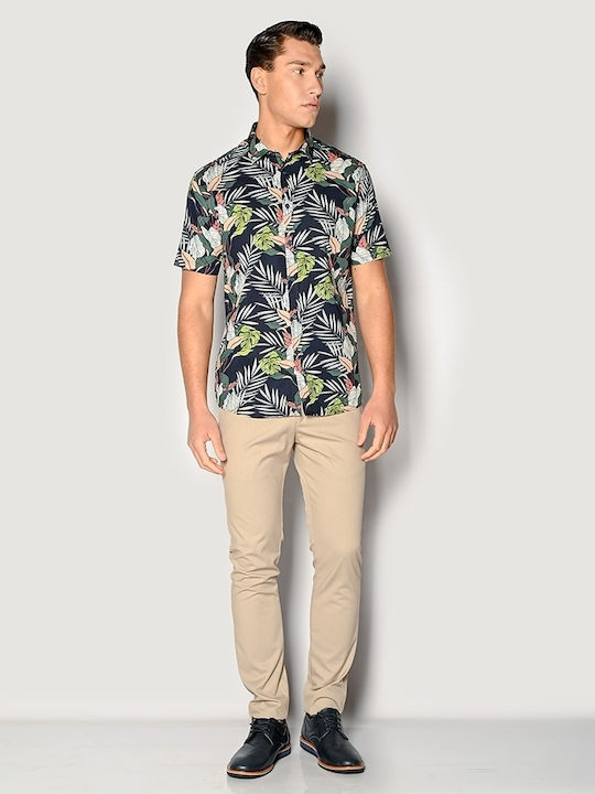 Short-sleeved Cotton Shirt Floral Multicolour