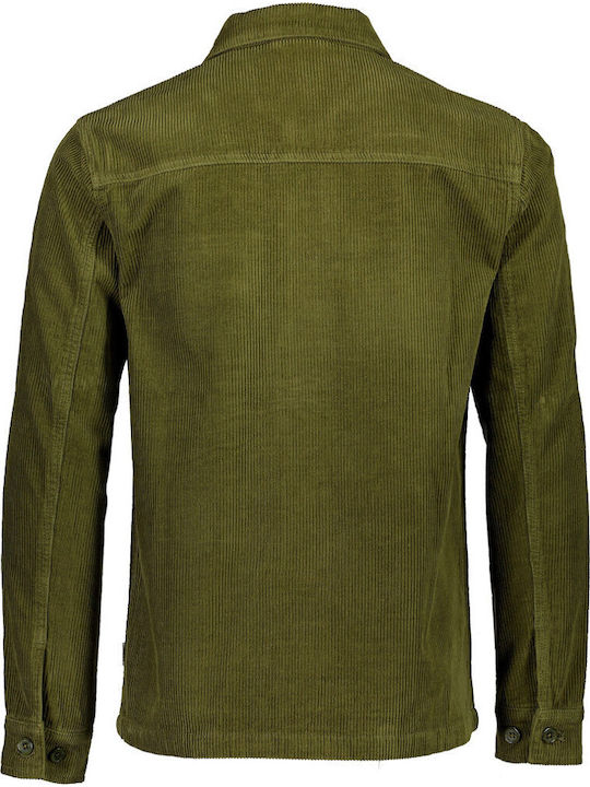 Overshirt Mânecă Lungă În Linie Lată Kaki