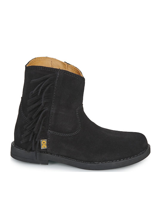 Cizme Copii din Suede cu Fermuar Negre