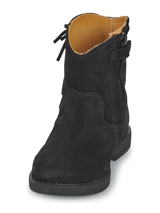 Cizme Copii din Suede cu Fermuar Negre