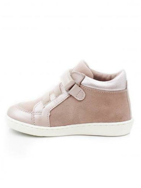 Anatomisch Lederne Kinderstiefeletten mit Klettverschluss Rosa