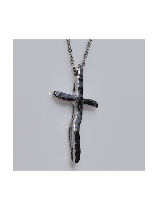 Bizoutaki Cross from Rose Silver with Chain