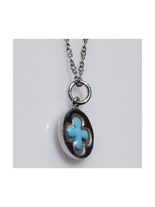 Bizoutaki Cross from Rose Silver with Chain