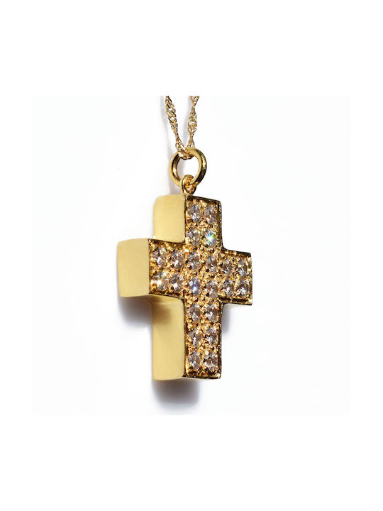 Bizoutaki Cross from Gold Plated Silver with Chain