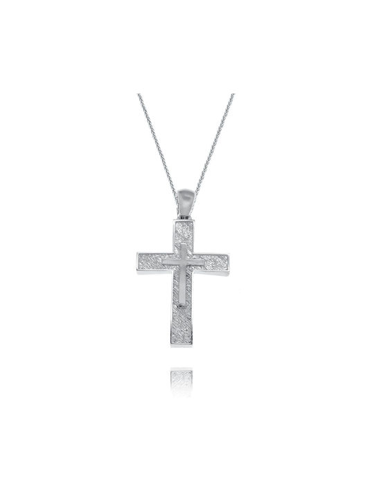 Arapinis Women's White Gold Cross 14K with Chain