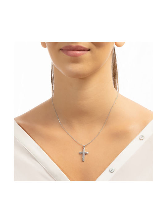 Eforo Women's White Gold Cross 14K