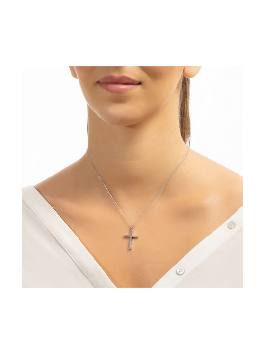 Eforo Women's White Gold Cross 14K