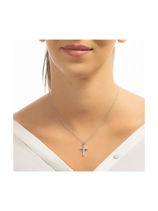 Eforo Women's White Gold Cross 14K