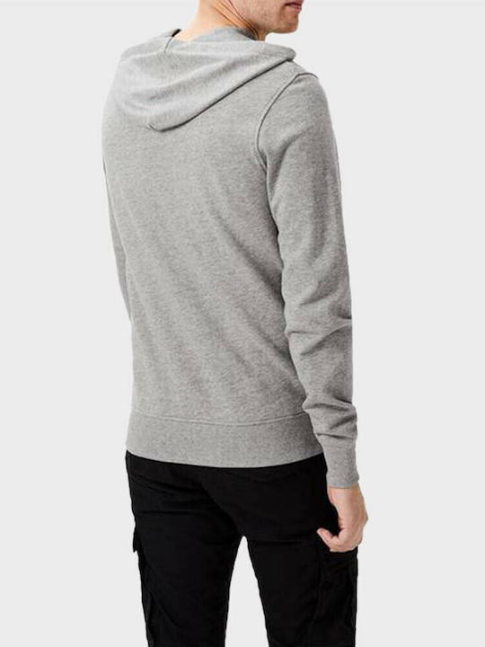 Projekt Produkt Herren Sweatshirt mit Kapuze und Taschen Light Grey Melange