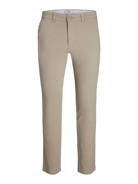 Projekt Produkt Men's Trousers Chino Elastic in Slim Fit Beige