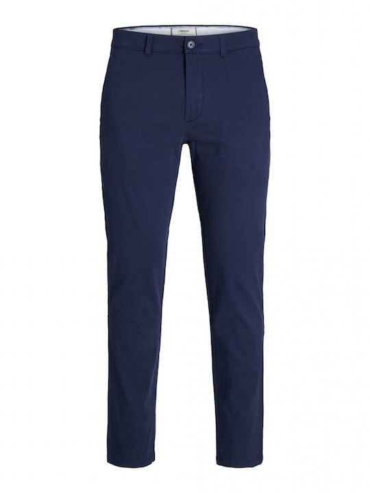 Projekt Produkt Men's Trousers Chino Elastic in Slim Fit Blue