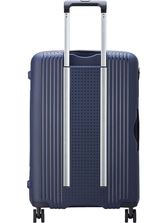 Delsey Ordener Medium Hard Blue Suitcase Travel With 4 Wheels Height 66cm